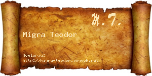 Migra Teodor névjegykártya